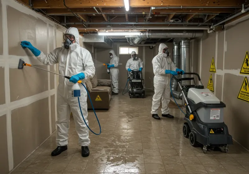 Basement Moisture Removal and Structural Drying process in Walkertown, NC